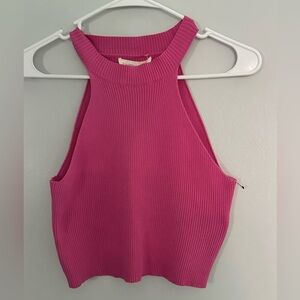 Happily Grey - Women's Pink Ribbed Halter Top - Size Large - NWT